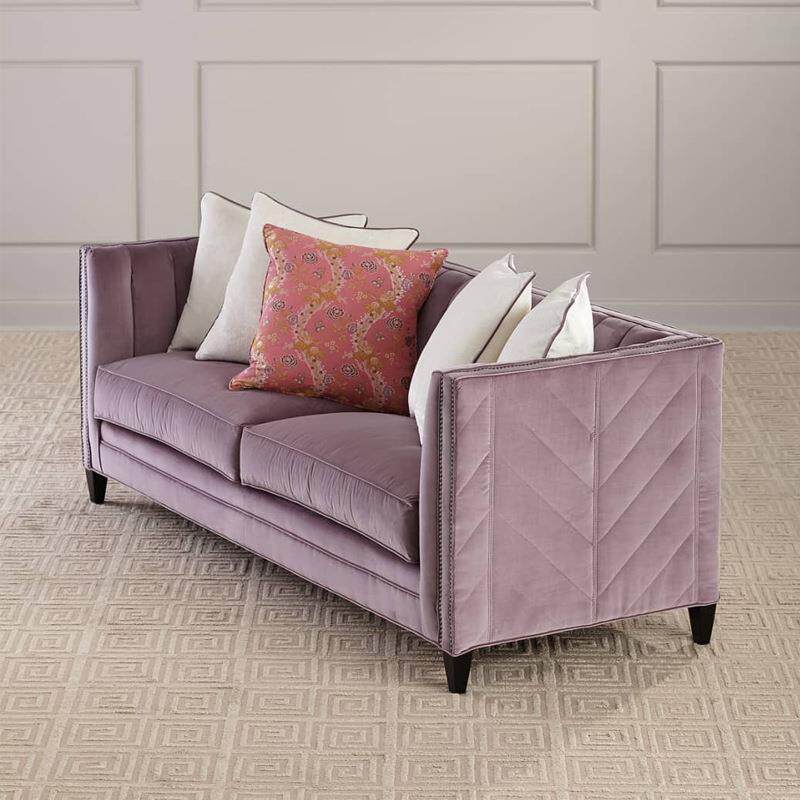 美式布艺小户型绒布沙发简约欧式三人沙发影楼样板房客厅别墅家具