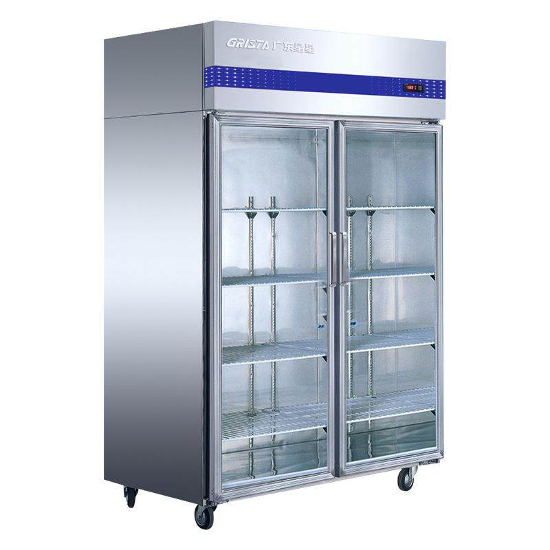 格林斯达E款星星展示柜立式冰柜双门商用玻璃门冷藏保鲜冷柜