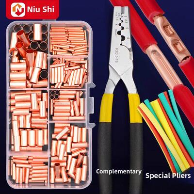 铜Gt连接管中间对接端子线并联小铜管压接钳套端子座