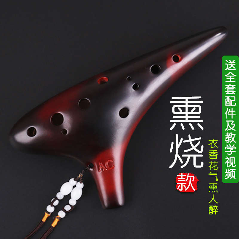 陶笛12孔乐器初学者中音C调专业演奏儿童成人十二孔6AC调陶埙乐器