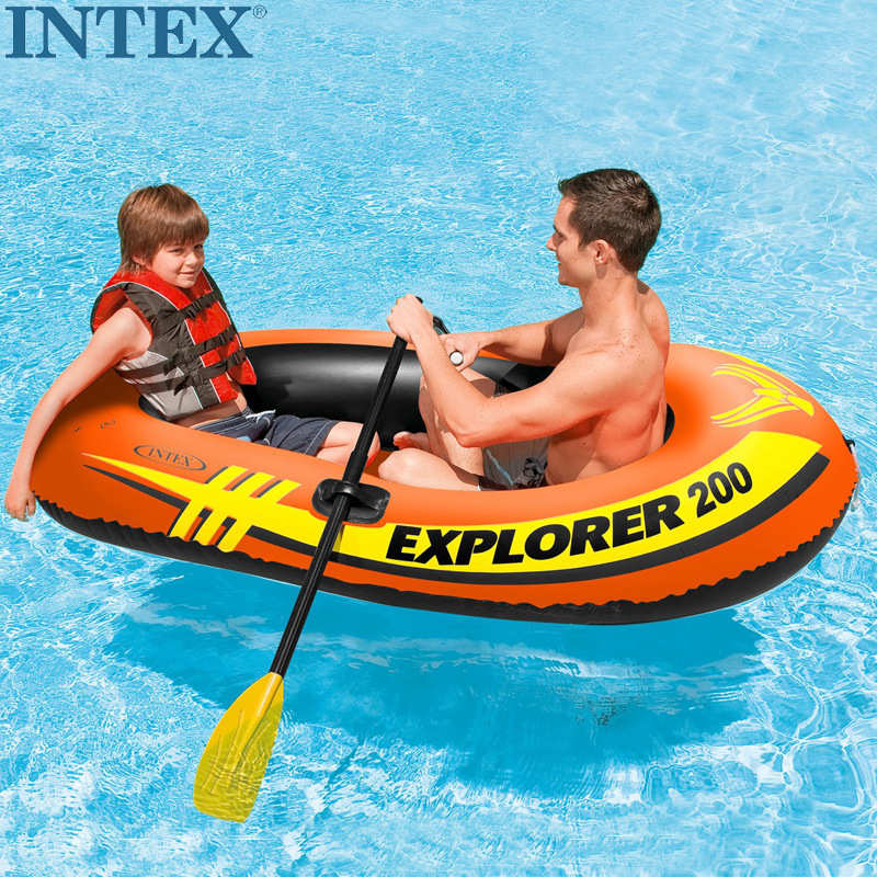 INTEX58331探险者双人充气船两人充气船皮划艇橡皮船钓鱼船加厚