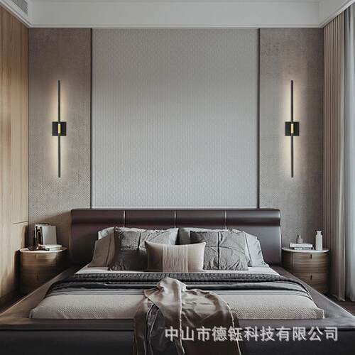 【外贸尖货】供电壁灯黑色带遥控调光客厅卧室梳妆台壁灯亚*马*逊