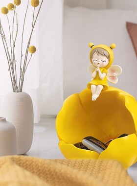 可爱女代孩入创意户玄关摆件钥匙收ELR纳高级感小众装进门饰品现