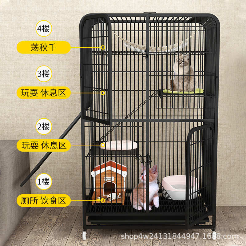 大空间猫咪别墅加粗圆角猫笼子双层猫别墅猫笼子带可抽厕所猫舍