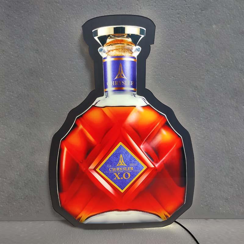 亚克力发光牌酒吧装饰挂墙个性发光广告牌酒吧异形酒瓶水晶灯箱