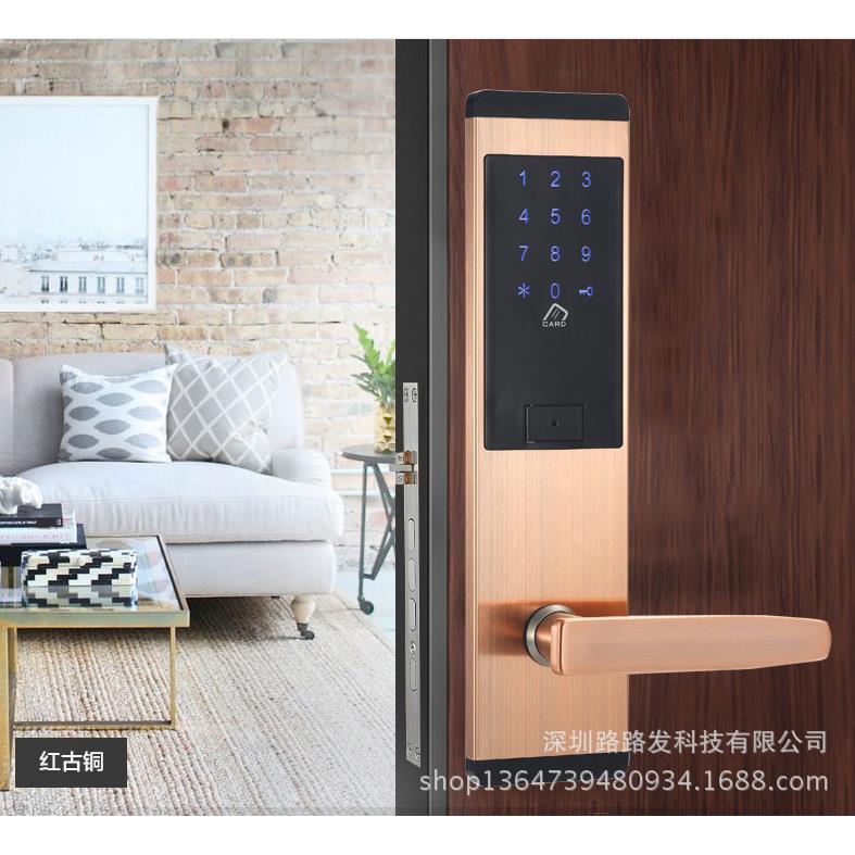 密码锁M1一卡刷卡锁触屏密码锁能家用2020码密锁通智APP门锁