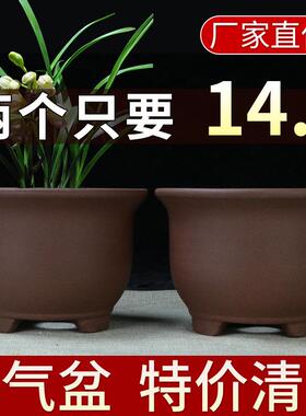 宜兴紫砂花盆室内阳台绿植种树金钟盆景盆中小圆形多肉小品陶瓷盆