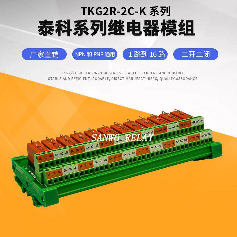 12路密封泰科继电器模组模块 TKG2R-2C-K1224 两开两闭RT424024