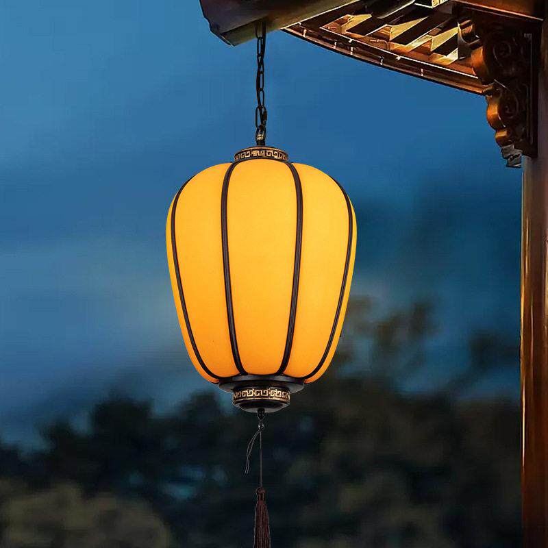 工厂直销户外全铝新中式防水吊灯LED走廊过道照明室外凉亭别墅灯