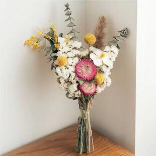 i干ns网红花花束天然玫瑰棉花松果满天星加干尤利KMM客厅装风饰摆