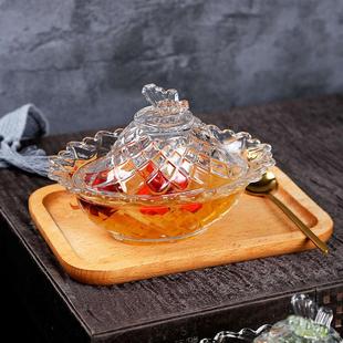 下午茶水果套装 玻璃带盖甜品碗燕窝盅透明糖水碗创意欧式 家用碗盘