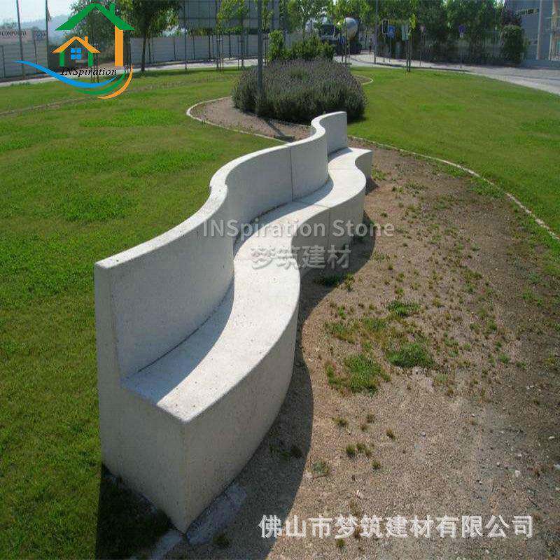 现代简约GRC城市家具 清水混凝土创意休息座椅 水泥户外休闲长椅
