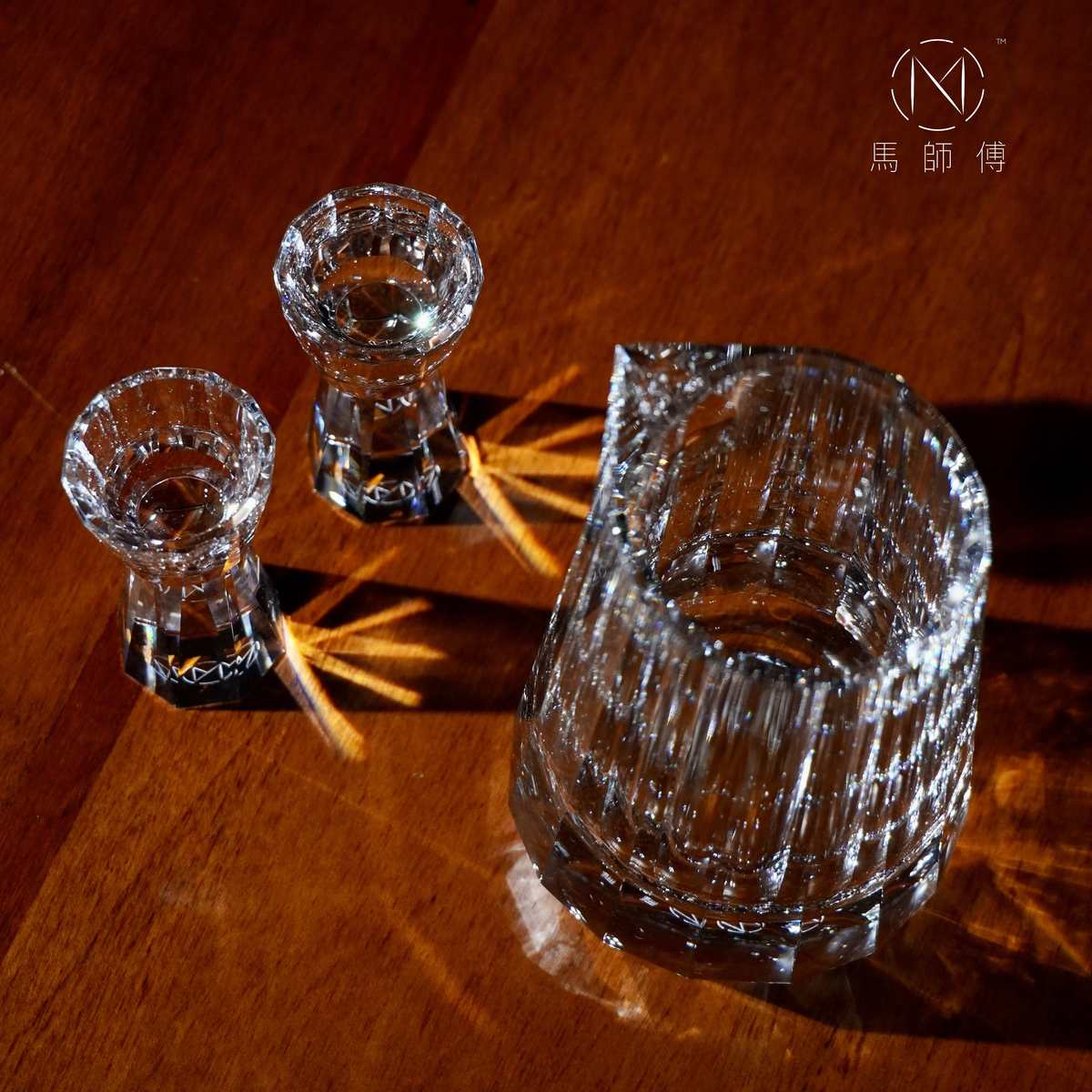 马师傅高端水晶白酒杯套装 送长辈实用礼物 中式烈酒杯shot子弹杯