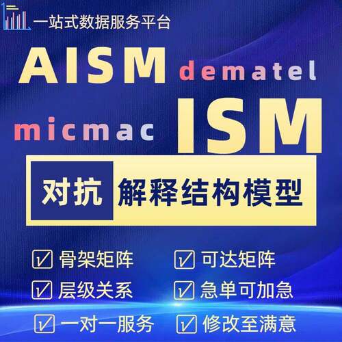 代做AISM/ISM/dematel/micmac/对抗解释结构模型论/数据计算