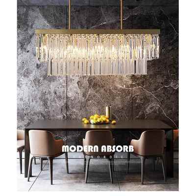 后代水晶餐厅吊灯长方形轻L奢晶灯简9118约大气创意家用现ED水灯