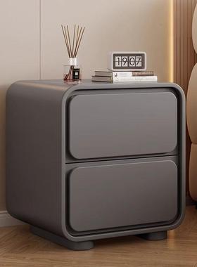 奶柜油风床用头柜皮革免安装床头收纳家子卧室床头柜小型床96052