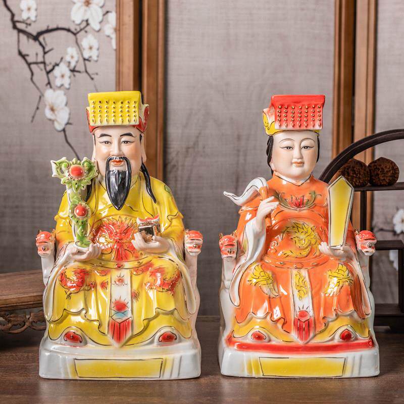 陶瓷玉皇大帝王母娘娘神像摆件天公玉皇大帝瑶池王母娘娘佛像