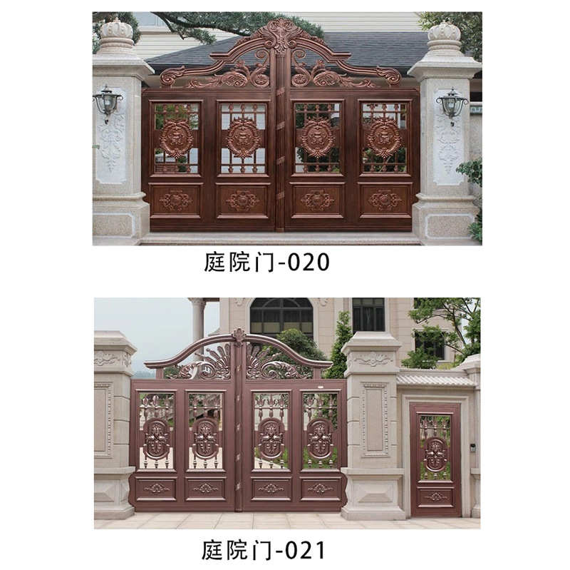 欧式户对开进大门别墅自建房钢门农村防盗门铝入户门甲级门不锈艺