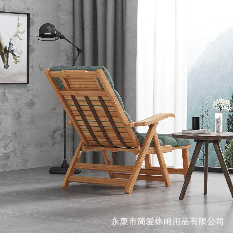 躺椅阳台家用休闲夏天竹躺椅可折叠午休适合老人专用睡椅靠背懒人