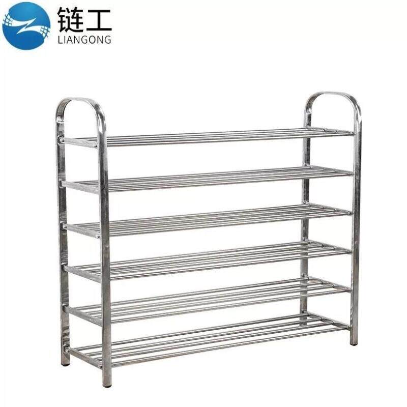链工不锈钢鞋架六层加厚置物架6层简易组合收纳架1000*230*1020mm