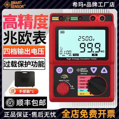 AR3125数字绝缘电阻测试仪 接地电阻表摇表高精度5000V兆欧表