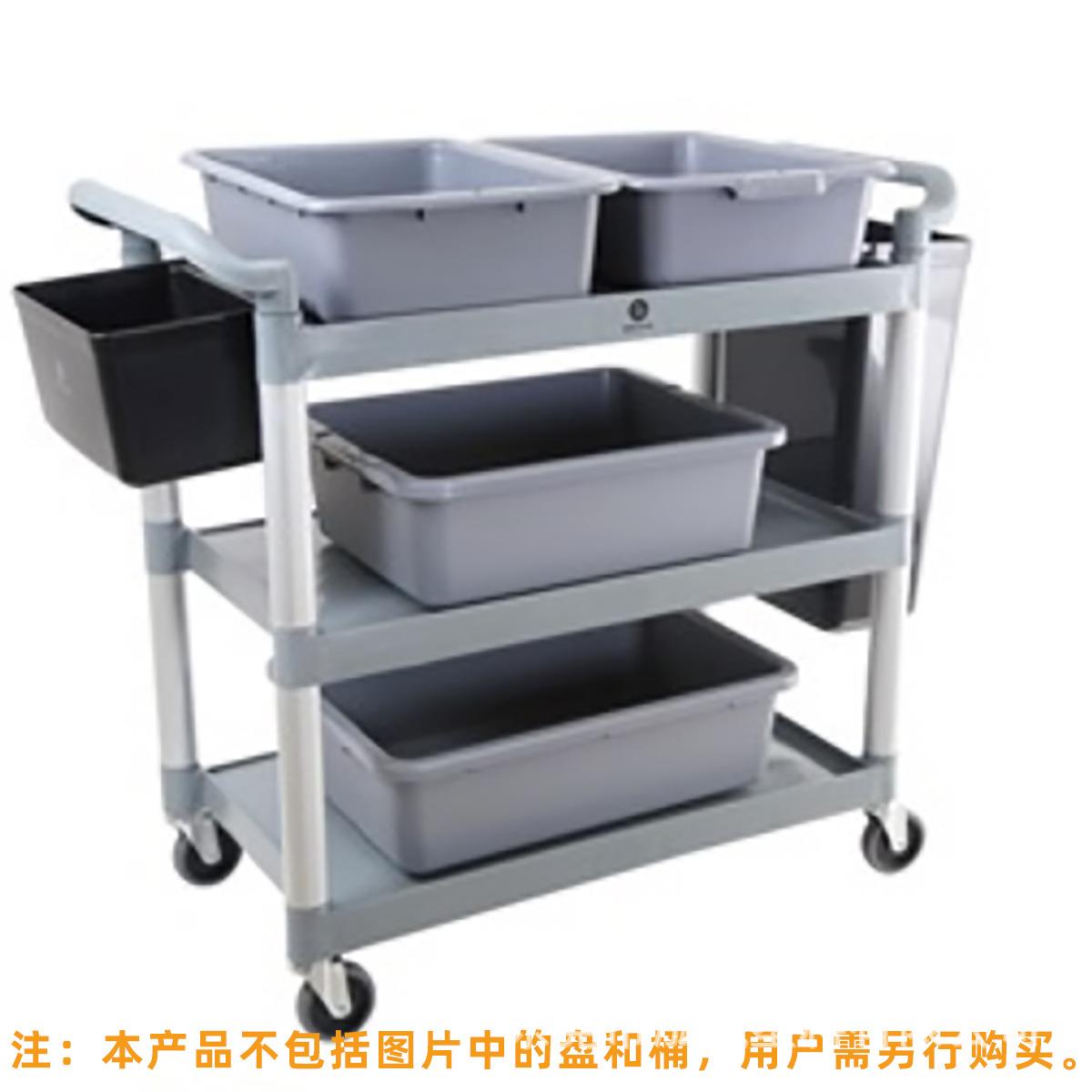 老客专享三层大小推车氧化金属收碗火锅店塑料收餐车酒店上菜