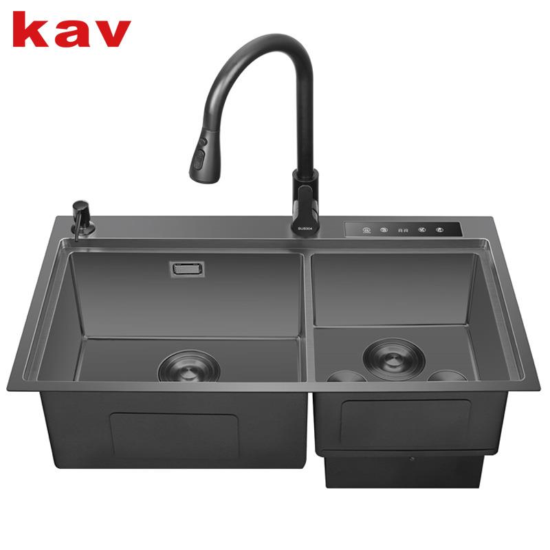 kav凯威厨房家用智能超声波清洗不锈钢手工消毒水槽洗菜池碗盆