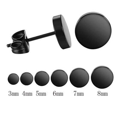 316L stainless steel round cake earrings titanium steel plat