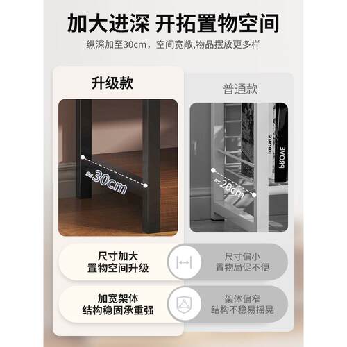 架子置物架落地多层收纳储物书架办公室桌边钢木卧室简易家用书柜