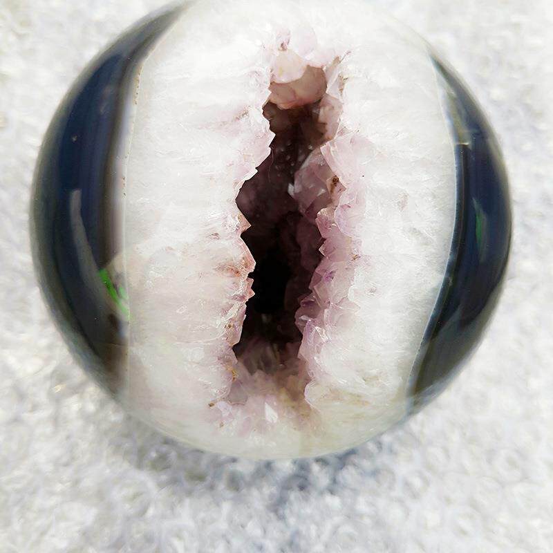 然水晶紫水晶球紫晶洞开口笑球漂玛咨询客服瑙纹摆笑天亮口常开件