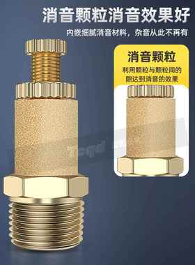 SLL-01/02/03/04气动可调内罩全铜消声器电磁阀排气动节流消声器