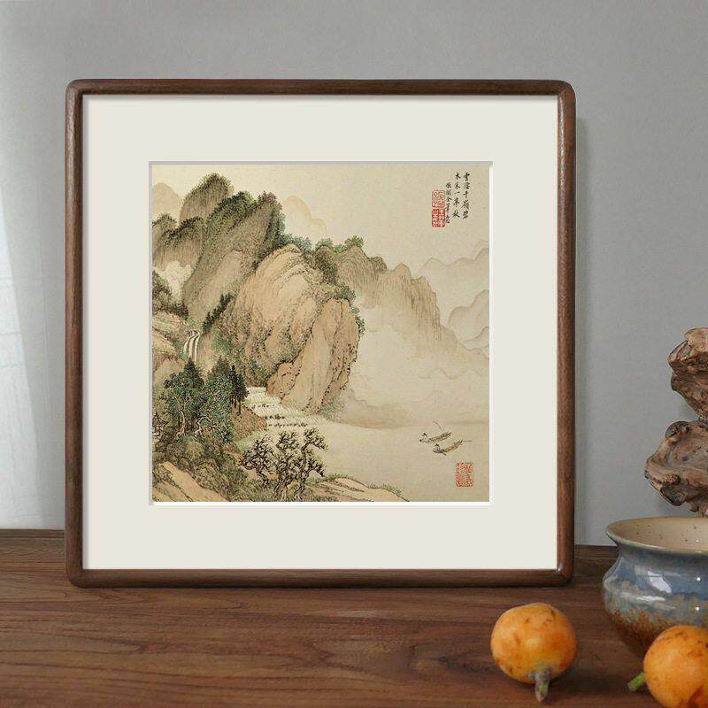 榫斗方红木极窄画框黑胡桃木樱桃木红木实木书画书画装裱相框装裱