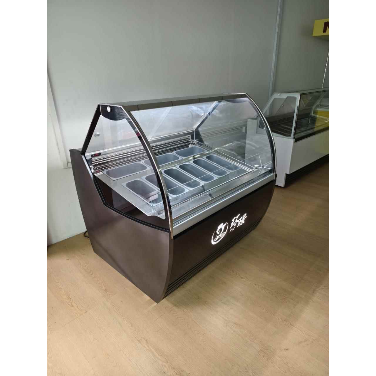 厂家直销双排12盘雪糕柜商用gelatodisplay冰淇淋展示柜冷藏