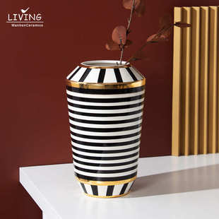 空间港轻奢花瓶陶瓷高级感摆件ins风酒柜玄关家居手绘装 饰工艺品