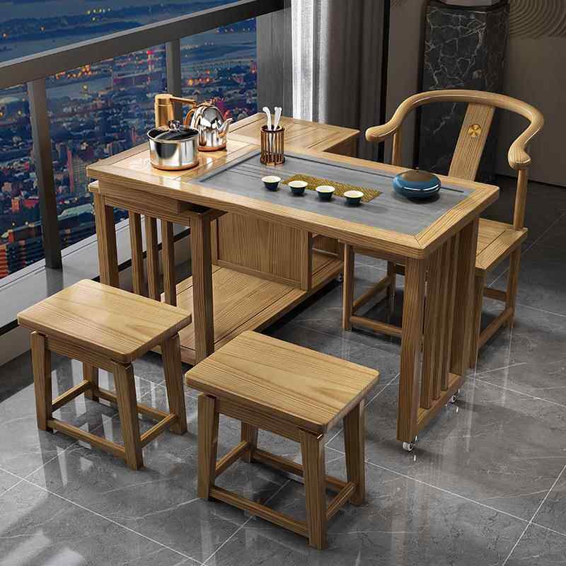 实木台椅组合JHE家用泡茶中式小茶几阳休闲桌新中式小茶桌茶茶台