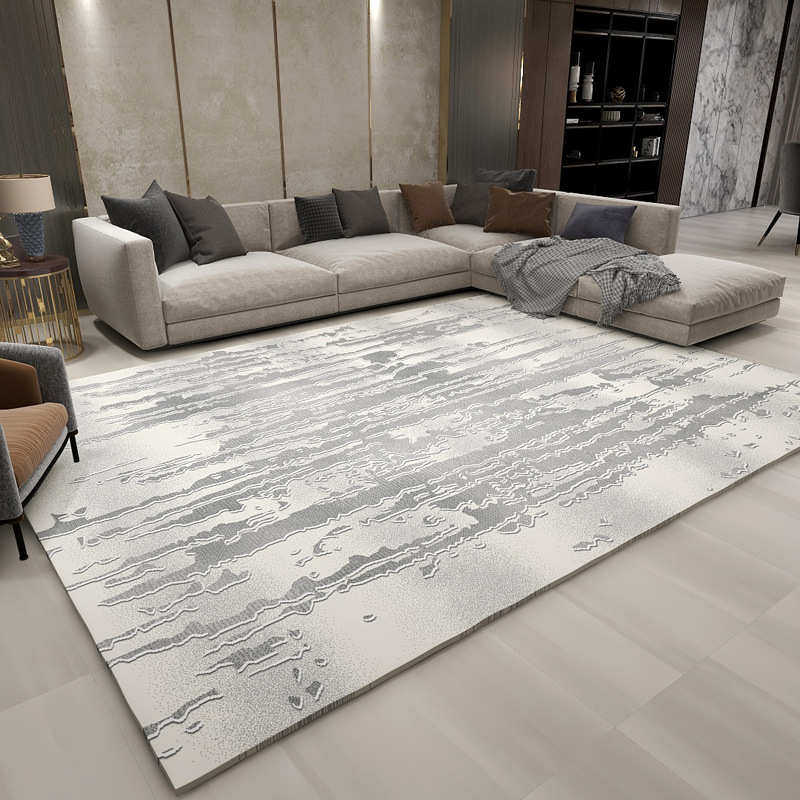 地毯ins风机织现代家用大面积卧室地毯简约客厅茶几地毯极简风