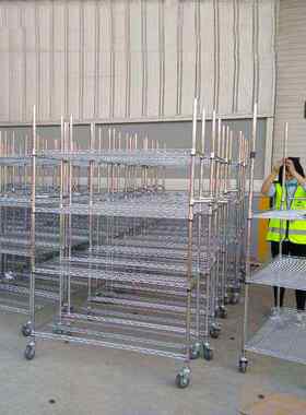 转车周货架架料车置nsf源头出口不锈钢车网格线网厂家可移动物配