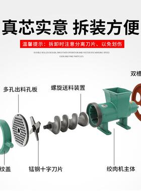 4号绞肉2机商绞碎骨机养殖场鸡骨架碎鱼绞辣椒绞糍粑电用KPE动大