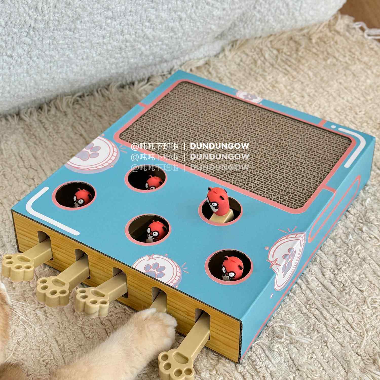 DUNDUN打地鼠猫玩具可爱猫抓板自嗨解闷耐咬不掉屑瓦楞纸幼猫用品