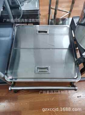 厂家直销不锈钢分隔面粉车25KG储存推车酒店厨房餐厅糖粉四轮推车
