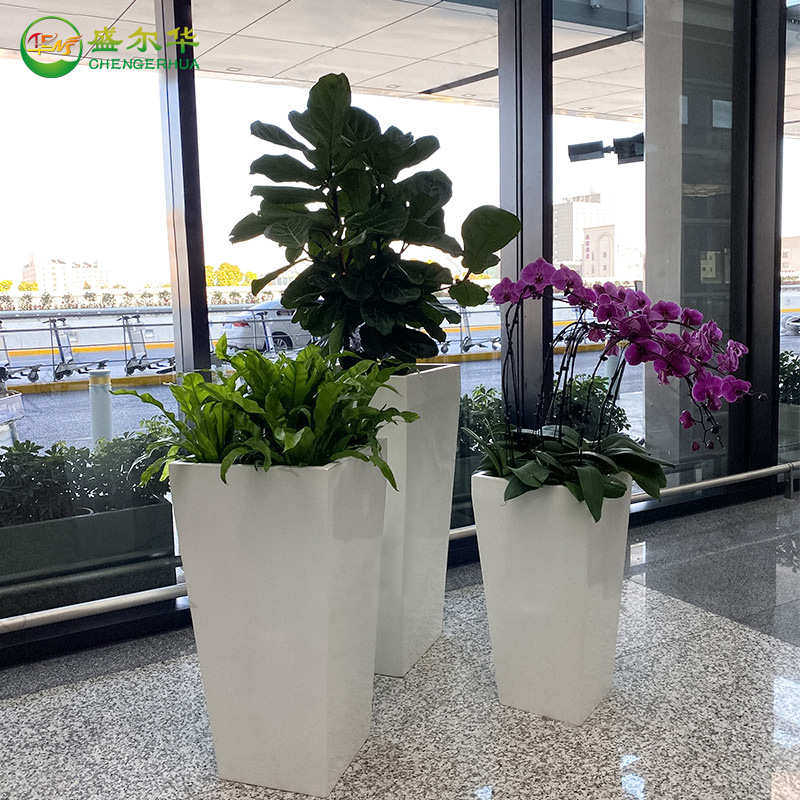 玻璃钢方形花盆美陈落地大花瓶花缸大厅商场酒店走廊装饰摆件,鲜花速递/花卉仿真/绿植园艺,花盆,淘宝优惠券,粉丝福利购,淘宝优惠卷