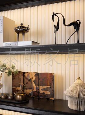 新中式JJ样厅板间软装饰茶具套装展装饰马口铁茶罐叶客厅茶品室摆