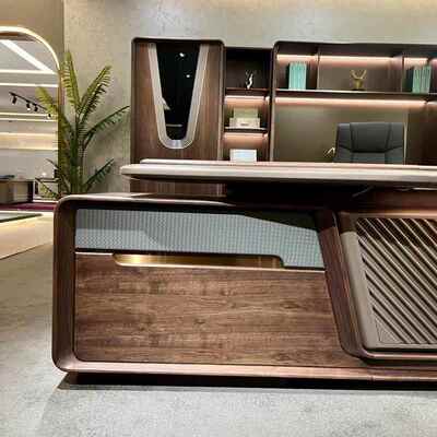 广东董长JC1526室老裁板办经公桌轻奢带灯总桌简约高事端时尚总理