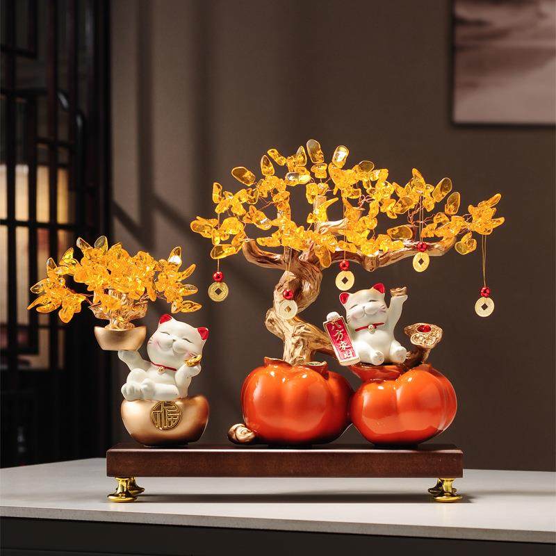 电视柜上的装饰品摆件高级感客厅柿柿如意招财猫柜子客厅家居办公,家居饰品,装饰摆件,淘宝优惠券,粉丝福利购,淘宝优惠卷