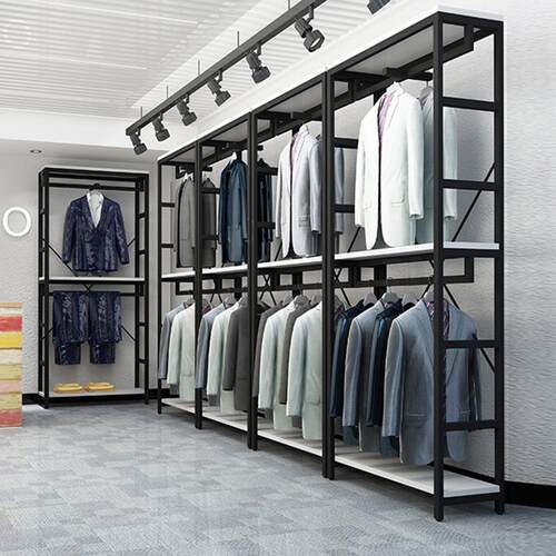 服卧装展示店架组合双男女装店挂衣18架陈列简层易家用室铁艺衣帽
