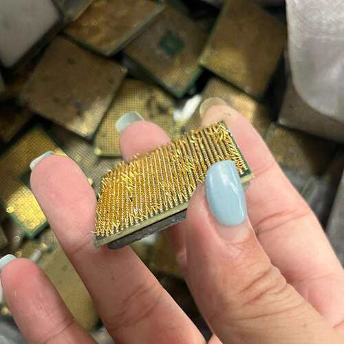 电脑CPU针电子镀金废料洗金炼金用品AMD满脚针cpu提炼材料