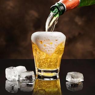 玻璃杯啤酒杯防摔八角杯家用玻璃杯子KTV酒吧白酒杯烈酒杯二两杯