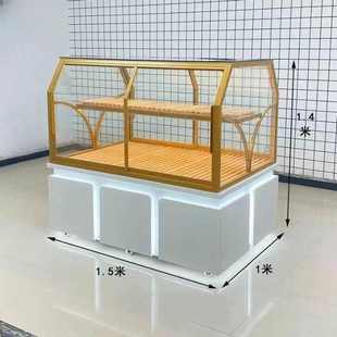 新款面包柜面包展示柜玻璃展柜货架蛋糕店柜台商用实木中岛柜边柜