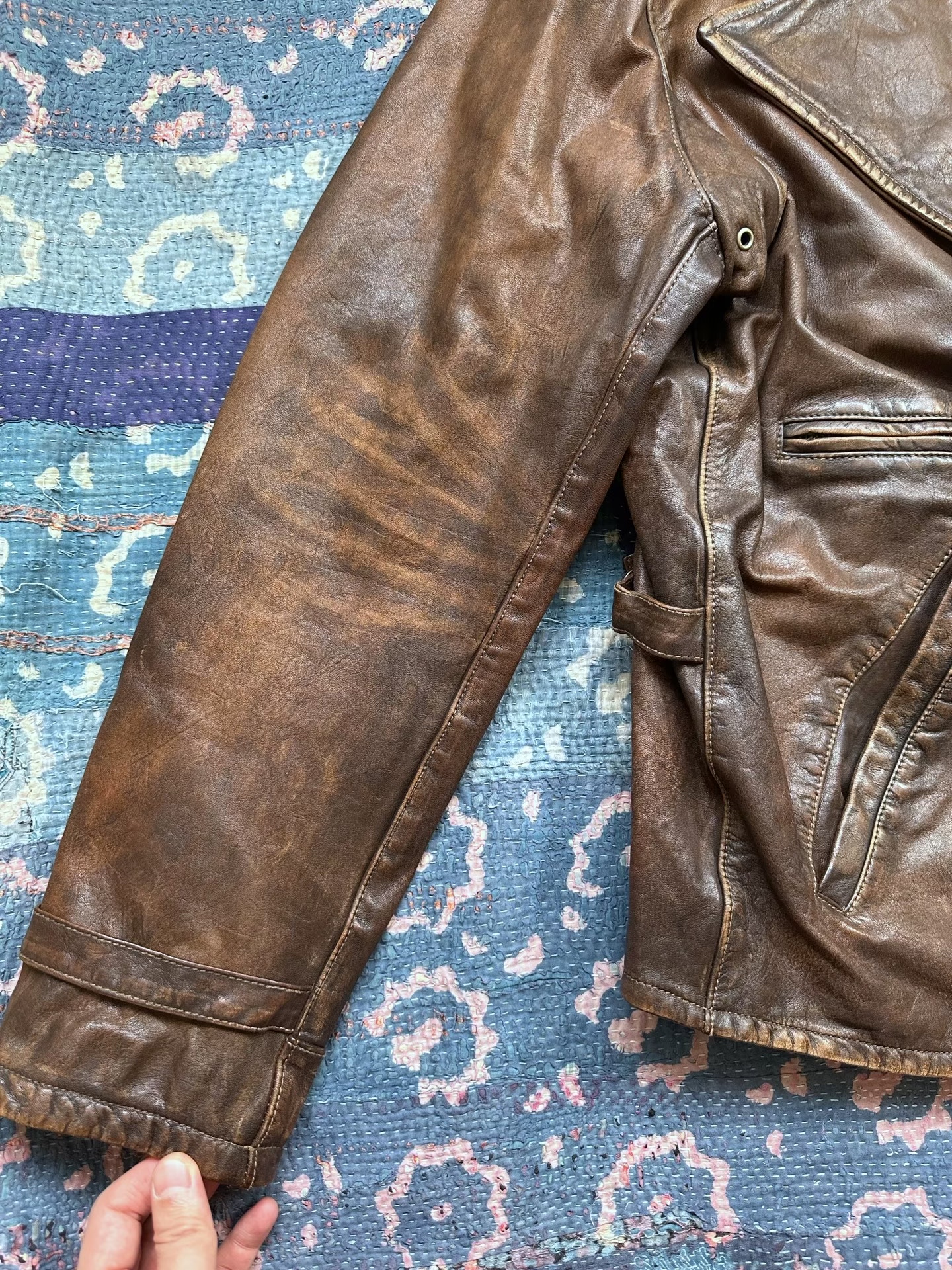 Polo Ralph Lauren Brown Leather Moto Jacket — label