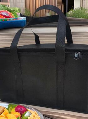 现货保温袋3号4号黑色快递外送不织布隔热铝箔手提保鲜保冷袋冰包